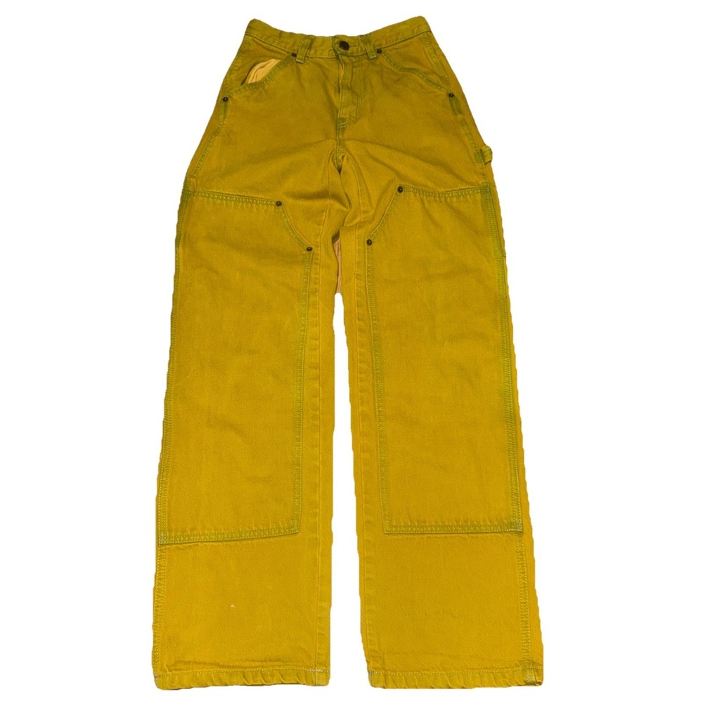 Y2K Trendy Urban Stroeetwear High Rise Straight Leg Acid Wash Jean Yellow 24